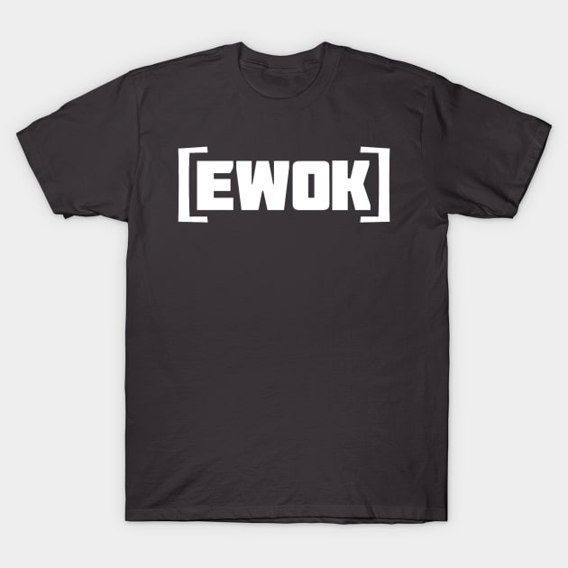 EWOK emblem large white T-Shirt by EwokSquad